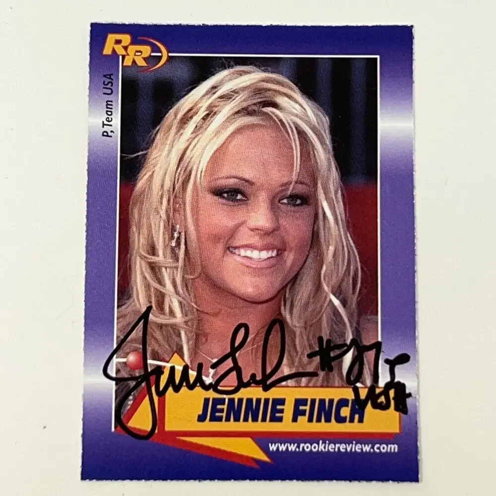 Vintage 2003 Jennie Finch Autographed Rookie Review Signed USA Softball Card 72